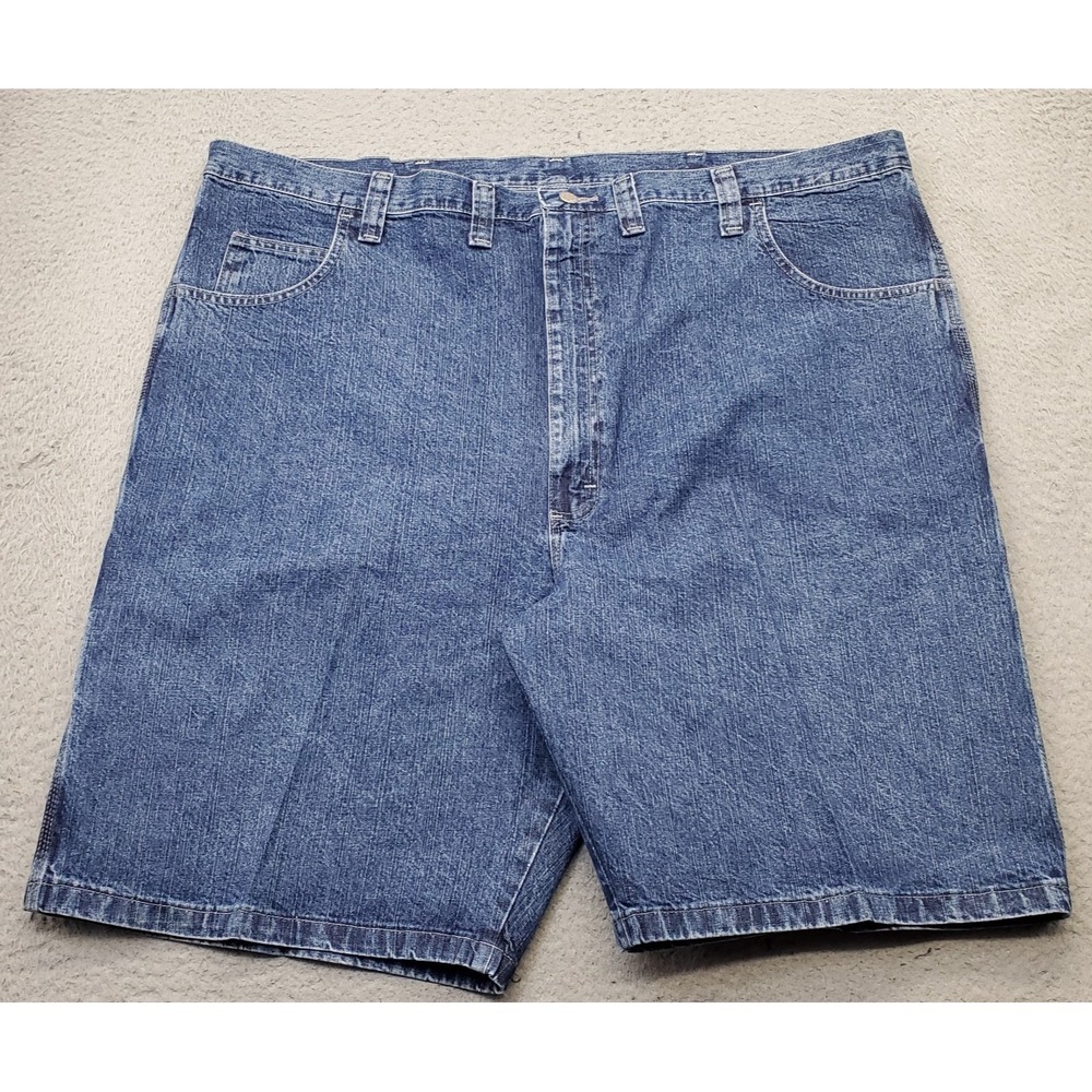 Wrangler Carpenter Shorts Mens 48 Blue Dungarees Loose Fit‎ High Rise Flat Front